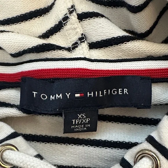 Tommy Hilfiger White and Navy Striped Hooded Tee Dress - Picture 3 of 8